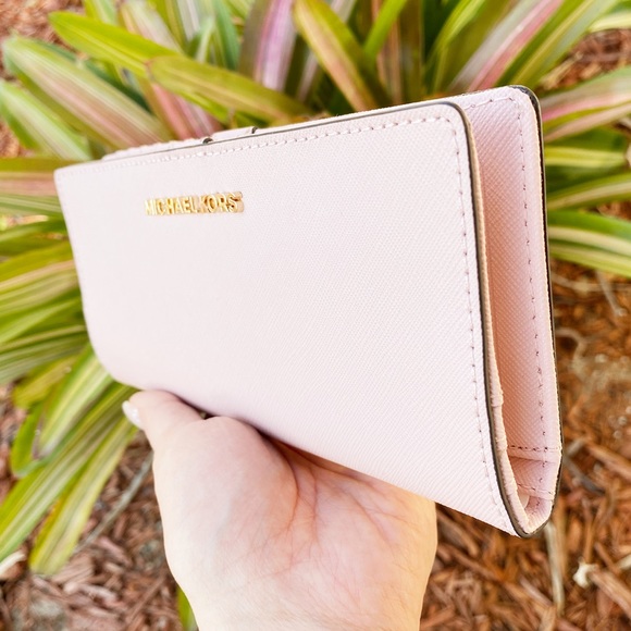 NWT Michael Kors Jet Set Large bifold Wallet pink - Picture 5 of 6